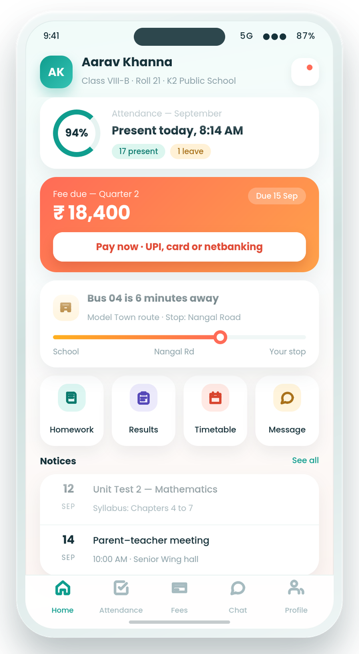Mobile app screens