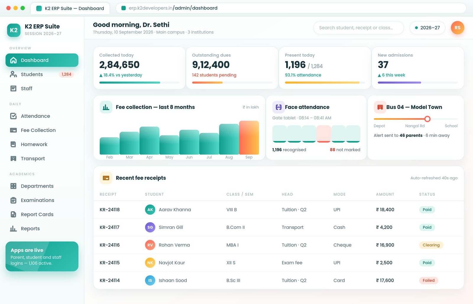 K2 ERP Suite screenshot